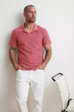 Velvet By Graham & Spencer TODD MICRO TERRY POLO Mens