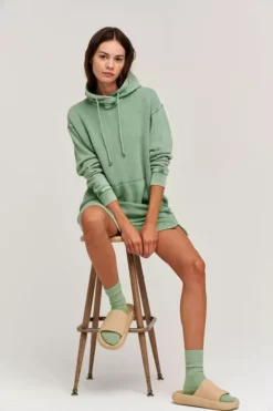 Velvet By Graham & Spencer DORTHY SWEATSHIRT HOODIE DRESS Womens