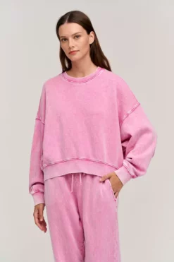 Velvet By Graham & Spencer LINDSEY MINERAL FLEECE SWEATSHIRT Womens