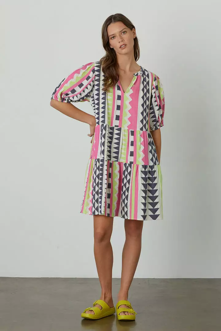 Velvet By Graham & Spencer DANICA NEON JACQUARD DRESS 3 Velvet By Graham & Spencer DANICA NEON JACQUARD DRESS