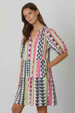 Velvet By Graham & Spencer DANICA NEON JACQUARD DRESS