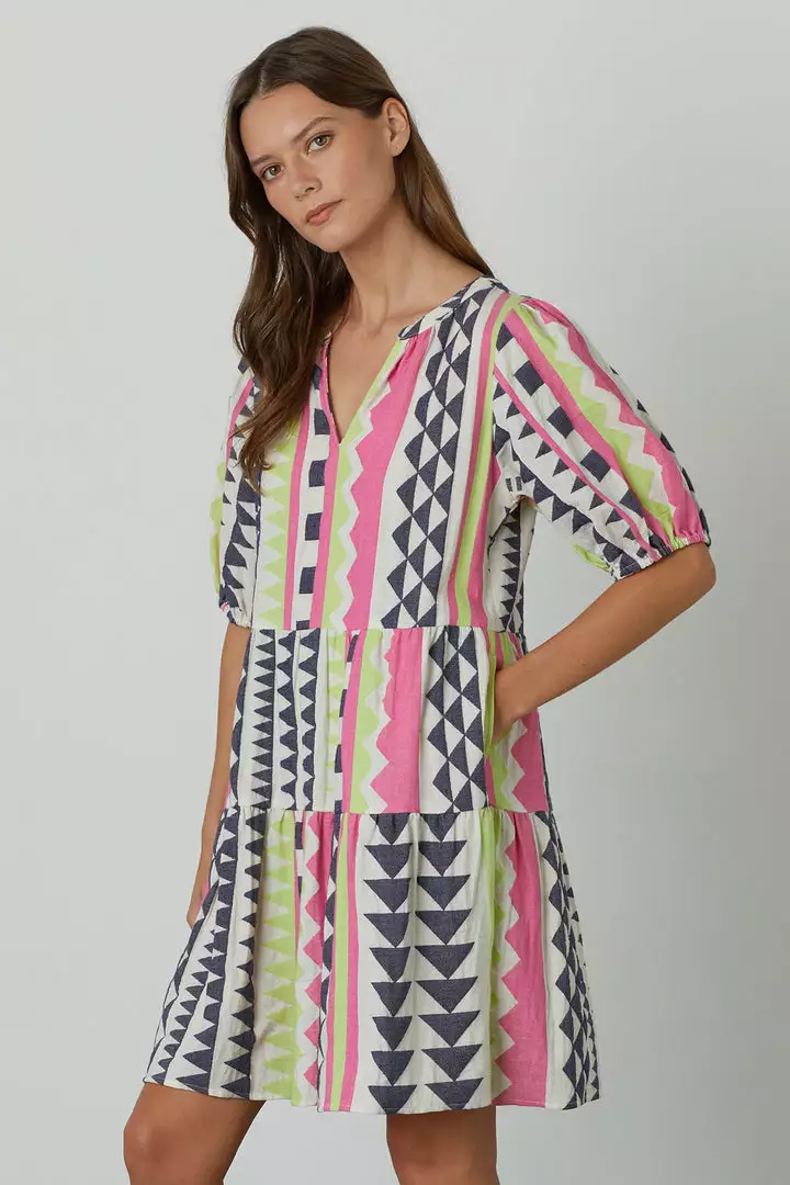 Velvet By Graham & Spencer DANICA NEON JACQUARD DRESS 2 Velvet By Graham & Spencer DANICA NEON JACQUARD DRESS