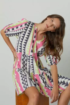 Velvet By Graham & Spencer DANICA NEON JACQUARD DRESS 9 Velvet By Graham & Spencer DANICA NEON JACQUARD DRESS