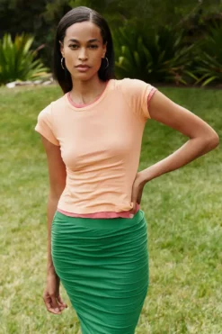 Velvet By Graham & Spencer NINA CROPPED CREW NECK TEE Womens 26 Velvet By Graham & Spencer NINA CROPPED CREW NECK TEE Womens