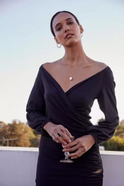 Velvet By Graham & Spencer Womens PARIS FAUX WRAP DRESS