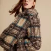 Velvet By Graham & Spencer Womens ERICA PLAID FAUX SHERPA JACKET
