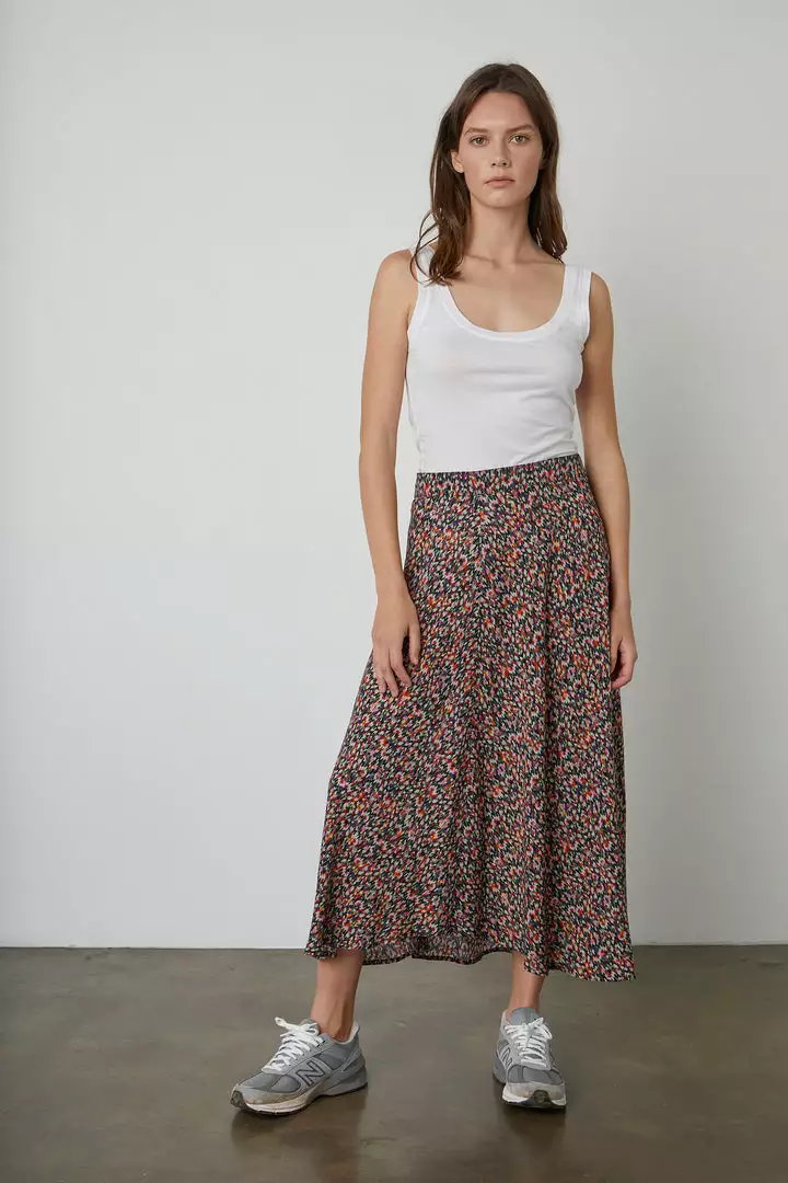 Velvet By Graham & Spencer Womens TITANIA PRINTED MIDI SKIRT 1 Velvet By Graham & Spencer Womens TITANIA PRINTED MIDI SKIRT