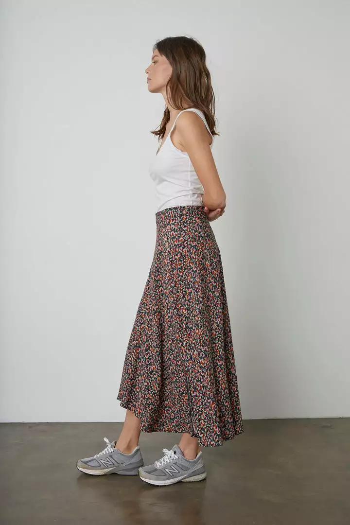 Velvet By Graham & Spencer Womens TITANIA PRINTED MIDI SKIRT 3 Velvet By Graham & Spencer Womens TITANIA PRINTED MIDI SKIRT