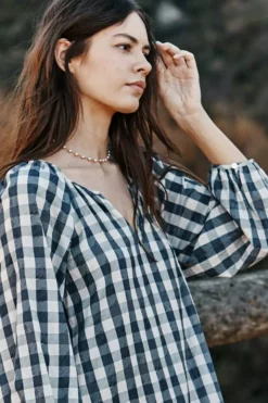 Velvet By Graham & Spencer Womens TRISH PRINTED GINGHAM DRESS