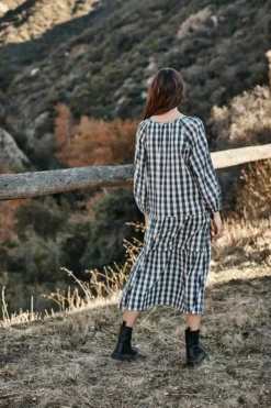 Velvet By Graham & Spencer Womens TRISH PRINTED GINGHAM DRESS