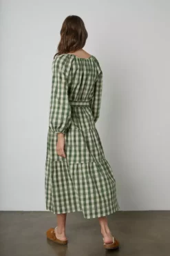 Velvet By Graham & Spencer Womens TRISH PRINTED GINGHAM DRESS