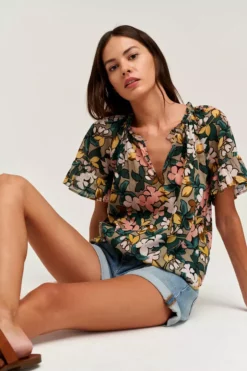 Velvet By Graham & Spencer LUCY PRINTED TOP Womens 14 Velvet By Graham & Spencer LUCY PRINTED TOP Womens
