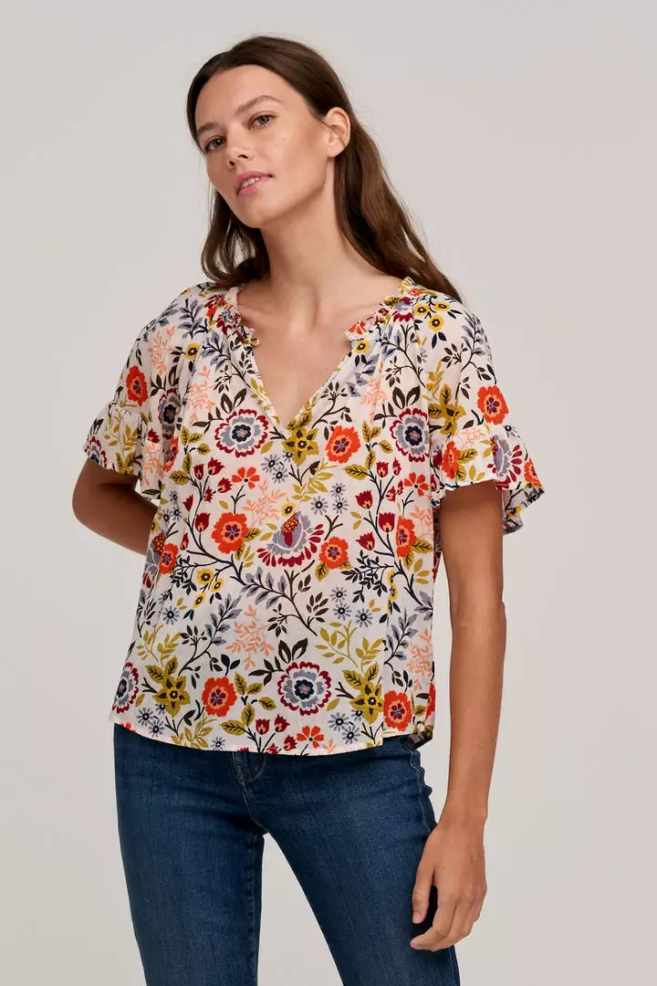 Velvet By Graham & Spencer LUCY PRINTED TOP Womens 1 Velvet By Graham & Spencer LUCY PRINTED TOP Womens