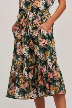 Velvet By Graham & Spencer Womens MORGAN PRINTED MIDI DRESS 9 Velvet By Graham & Spencer Womens MORGAN PRINTED MIDI DRESS