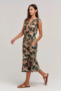 Velvet By Graham & Spencer Womens MORGAN PRINTED MIDI DRESS