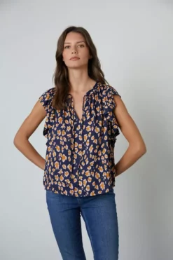 Velvet By Graham & Spencer FRANCINE CHEETAH PRINT BLOUSE Womens