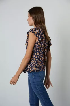 Velvet By Graham & Spencer FRANCINE CHEETAH PRINT BLOUSE Womens