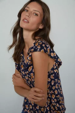 Velvet By Graham & Spencer FRANCINE CHEETAH PRINT BLOUSE Womens