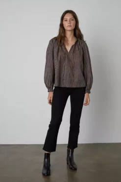 Velvet By Graham & Spencer Womens TRUDIE STRIPED TOP