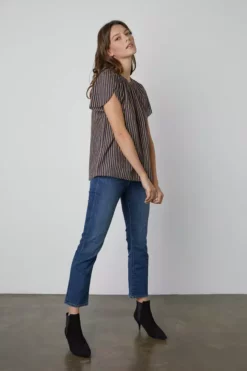 Velvet By Graham & Spencer Womens VIENNA STRIPED TOP