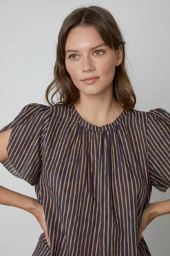 Velvet By Graham & Spencer Womens VIENNA STRIPED TOP