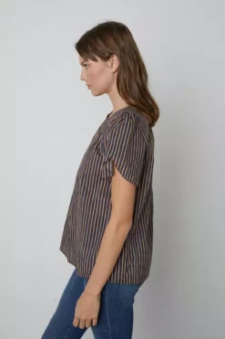 Velvet By Graham & Spencer Womens VIENNA STRIPED TOP