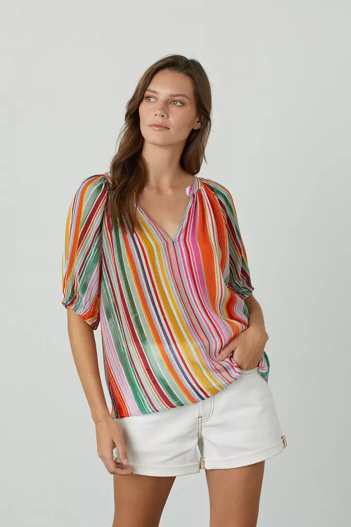 Velvet By Graham & Spencer JESSICA V-NECK PRINTED TOP Womens 1 Velvet By Graham & Spencer JESSICA V-NECK PRINTED TOP Womens