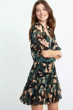 Velvet By Graham & Spencer Womens SASKIA HALF PLACKET DRESS