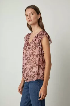 Velvet By Graham & Spencer DEMI PRINTED BLOUSE