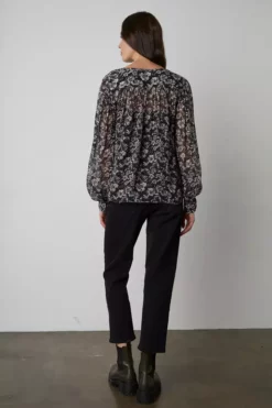 Velvet By Graham & Spencer MILEY PRINTED BOHO BLOUSE Womens 14 Velvet By Graham & Spencer MILEY PRINTED BOHO BLOUSE Womens