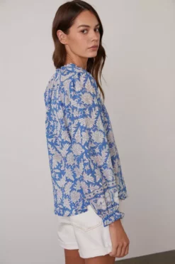 Velvet By Graham & Spencer MIKAYLA BUTTON-UP PRINTED BLOUSE Womens 20 Velvet By Graham & Spencer MIKAYLA BUTTON-UP PRINTED BLOUSE Womens