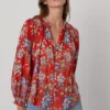 Velvet By Graham & Spencer MIKAYLA BUTTON-UP PRINTED BLOUSE Womens