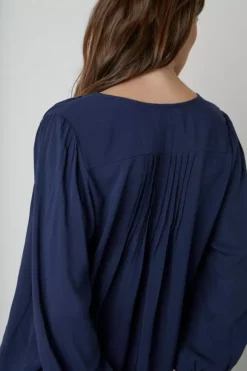 Velvet By Graham & Spencer ELIZA HALF PLACKET BLOUSE