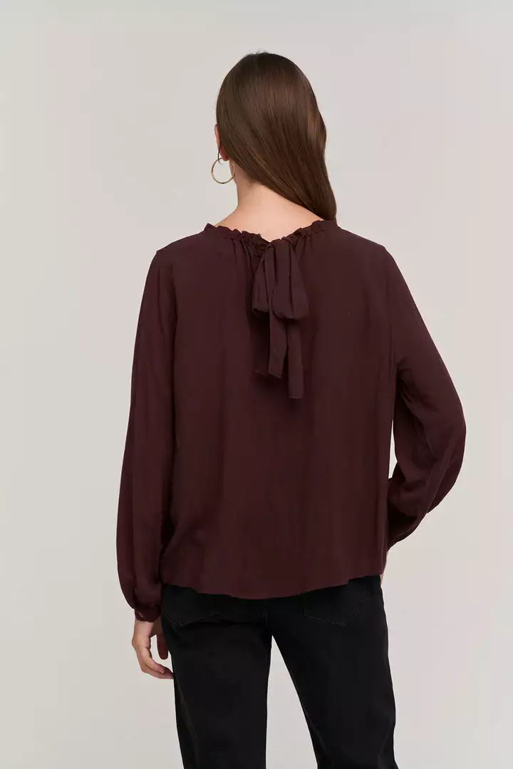 Velvet By Graham & Spencer Womens GINGER CHALLIS NECK TIE TOP 3 Velvet By Graham & Spencer Womens GINGER CHALLIS NECK TIE TOP