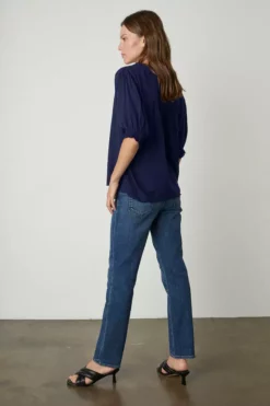 Velvet By Graham & Spencer Womens TRIXIE RUFFLED BLOUSE