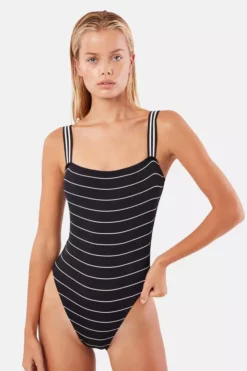 Solid & Striped RILEY PINSTRIPE RIBBED ONE PIECE BY SOLID AND STRIPED Womens