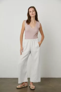 Velvet By Graham & Spencer ESTINA GAUZY WHISPER FITTED TANK TOP