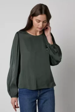 Velvet By Graham & Spencer LEILA PUFF SLEEVE BLOUSE