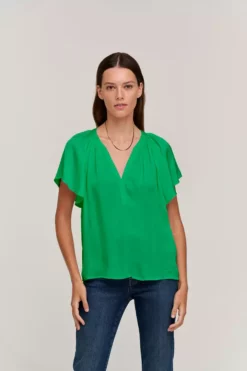 Velvet By Graham & Spencer LORENA V-NECK BLOUSE Womens