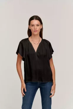 Velvet By Graham & Spencer LORENA V-NECK BLOUSE Womens
