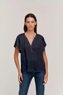Velvet By Graham & Spencer LORENA V-NECK BLOUSE Womens