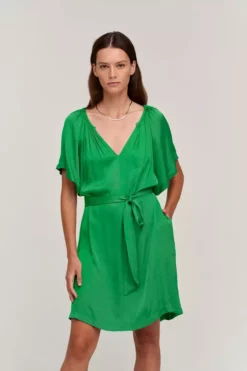 Velvet By Graham & Spencer SUZANNA SATIN VISCOSE DRESS