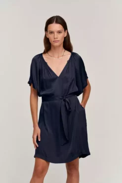 Velvet By Graham & Spencer SUZANNA SATIN VISCOSE DRESS