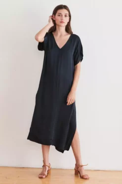 Velvet By Graham & Spencer SHAE SATIN DRESS Womens
