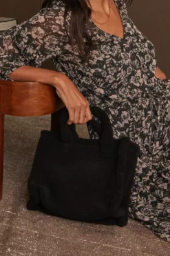 Velvet By Graham & Spencer SMALL COZY FAUX SHEARLING BAG