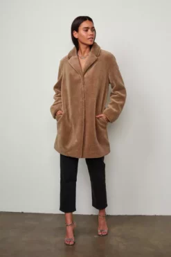 Velvet By Graham & Spencer TRISHELLE LUX SHERPA OVERSIZED COAT Womens