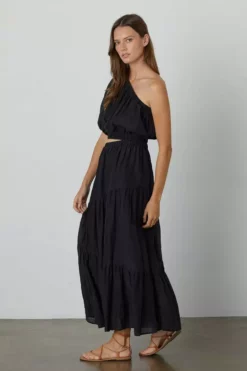 Velvet By Graham & Spencer CRISTA ONE SHOULDER MAXI DRESS Womens