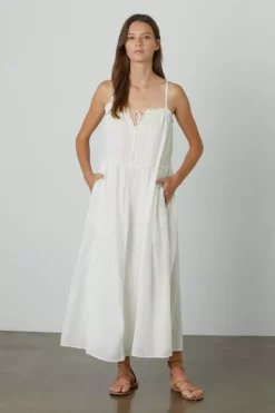 Velvet By Graham & Spencer Womens FARRAH RUFFLE CAMI DRESS