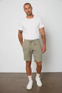 Velvet By Graham & Spencer JONATHAN LINEN DRAWSTRING SHORT