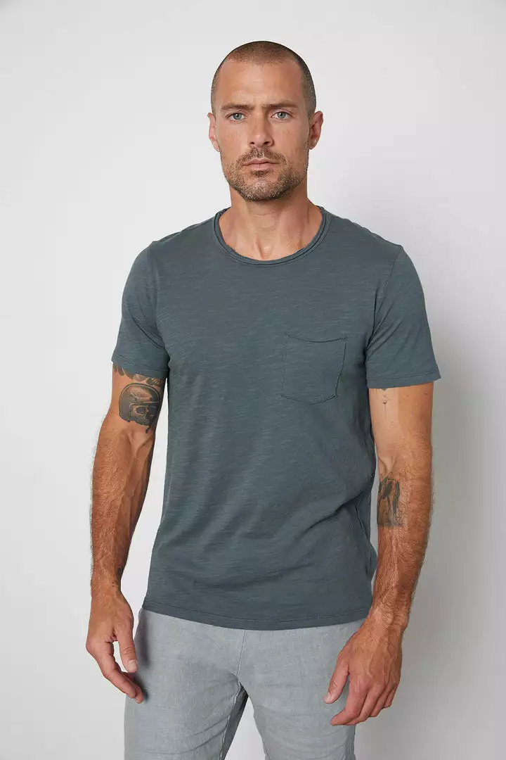 Velvet By Graham & Spencer Mens CHAD RAW EDGE COTTON SLUB POCKET TEE 18 Velvet By Graham & Spencer Mens CHAD RAW EDGE COTTON SLUB POCKET TEE
